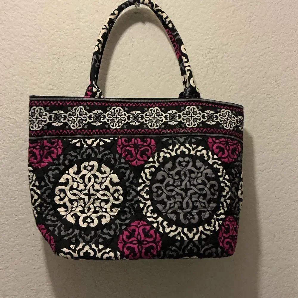 Vera Bradley Black and Pink Patterned Tote
